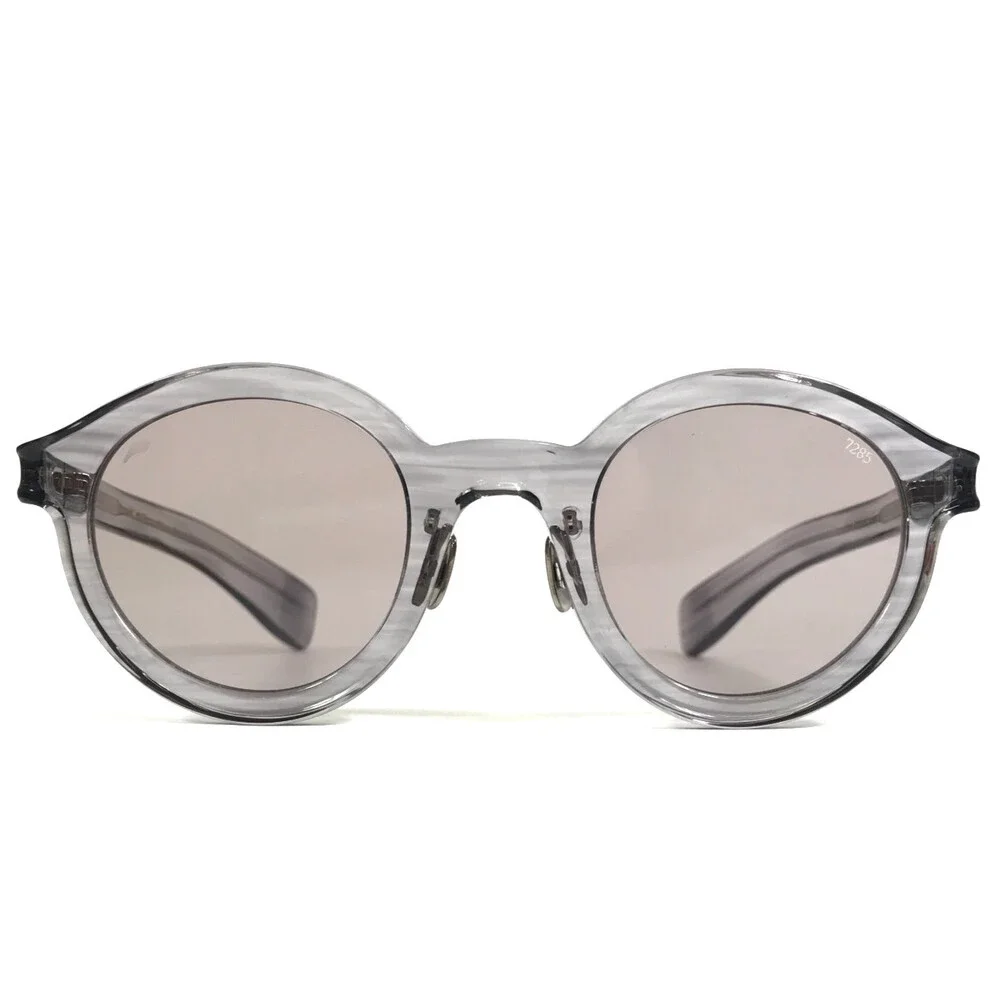 Eyevan 7285 Sunglasses 788 c.137 Transparent Gray Horn Frames with Gray Lenses